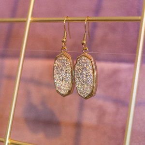 Glitter Gold drop dangle earrings